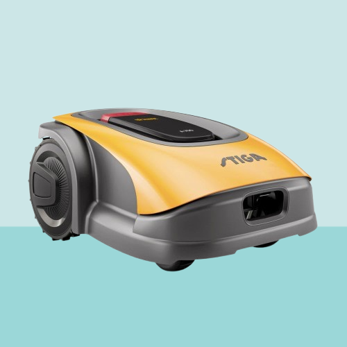 STIGA A500, robot tondeuse autonome, surfaces jusqu’à 500m², technologie GPS, pentes jusqu’à 45% (24°)