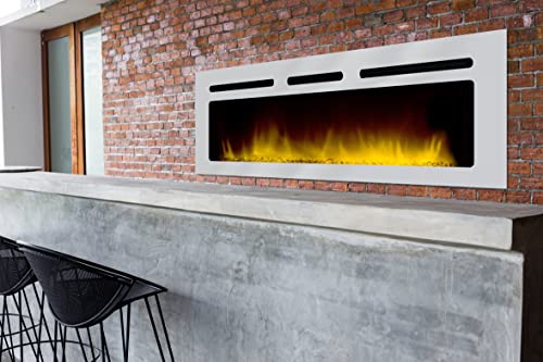 Chemin’Arte - Cheminée Électrique Encastrable Brite INOX 3XL - Conçue en France - 152x17x45 cm - Garantie 2 Ans – Image 4