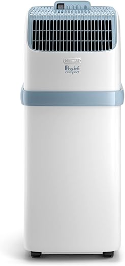 De'Longhi Pinguino Compact ES72 YOUNG, Modèle 2022, Climatiseur Mobile Silencieux, 8.300 BTU/h, 2,1 kW, 60m3, Gaz R290, Fonction Déshumidificateur, 24 Heures Timer, Classe...