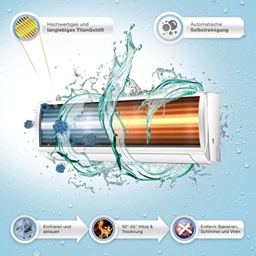 Kältebringer Climatiseur Split - 12000 BTU (3,4 kW) - Avec fonction chauffage, WiFi et App - très silencieux & économe en énergie - kit complet, 5m conduite de frigorigène, R32,... – Image 3