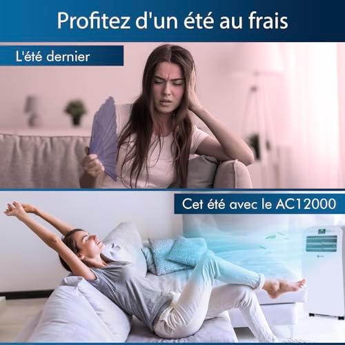 KLIM AC12000 | Climatiseur Mobile 12 000 BTU Puissant & Silencieux + NOUVEAUTÉ 2024 + Déshumidificateur + Ventilateur et Climatisation + Clim Mobile avec Télécommande + GARANTI... – Image 2