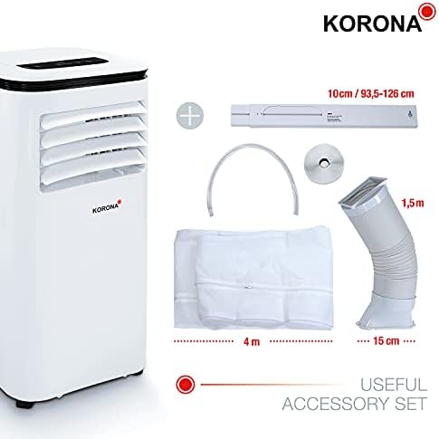 Korona 82001 Climatiseur mobile Iceberg 9.0 ECO | 9000 BTU/h | Monobloc 3en1 - Refroidisseur, déshumidificateur, ventilateur | Avec tuyau d'évacuation d'air pour la fenêtre |... – Image 4
