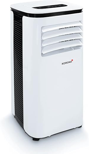 Korona 82001 Climatiseur mobile Iceberg 9.0 ECO | 9000 BTU/h | Monobloc 3en1 - Refroidisseur, déshumidificateur, ventilateur | Avec tuyau d'évacuation d'air pour la fenêtre |...