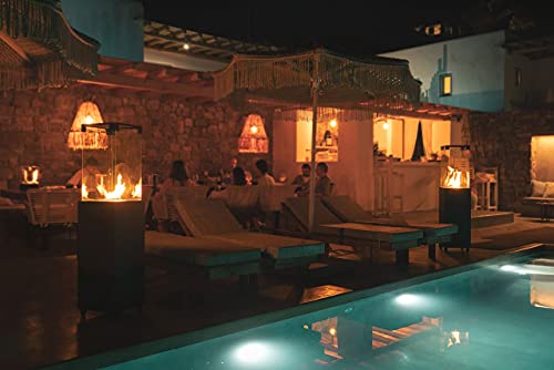 Planika Faro - Foyer Décoratif avec Cheminée pour Jardin - Chauffage de Terrasse au Gaz Propane - Extérieur - Portable - Minimaliste - Noir - avec Hosse de Protection - 8kW – Image 6